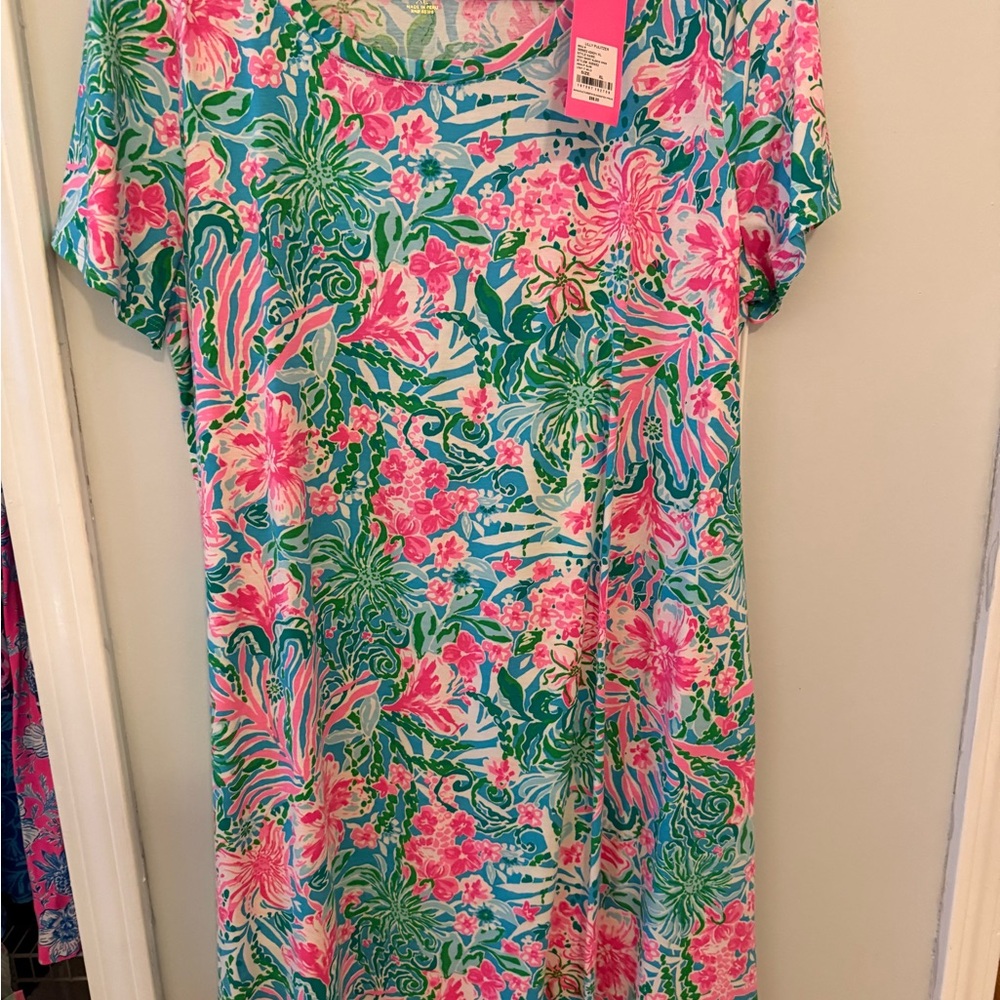 Lilly Pulitzer Pink and Green Floral Dress